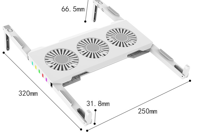 Portable Slim Smart Laptop Cooling Pad USB 3 Fans Gaming Laptop