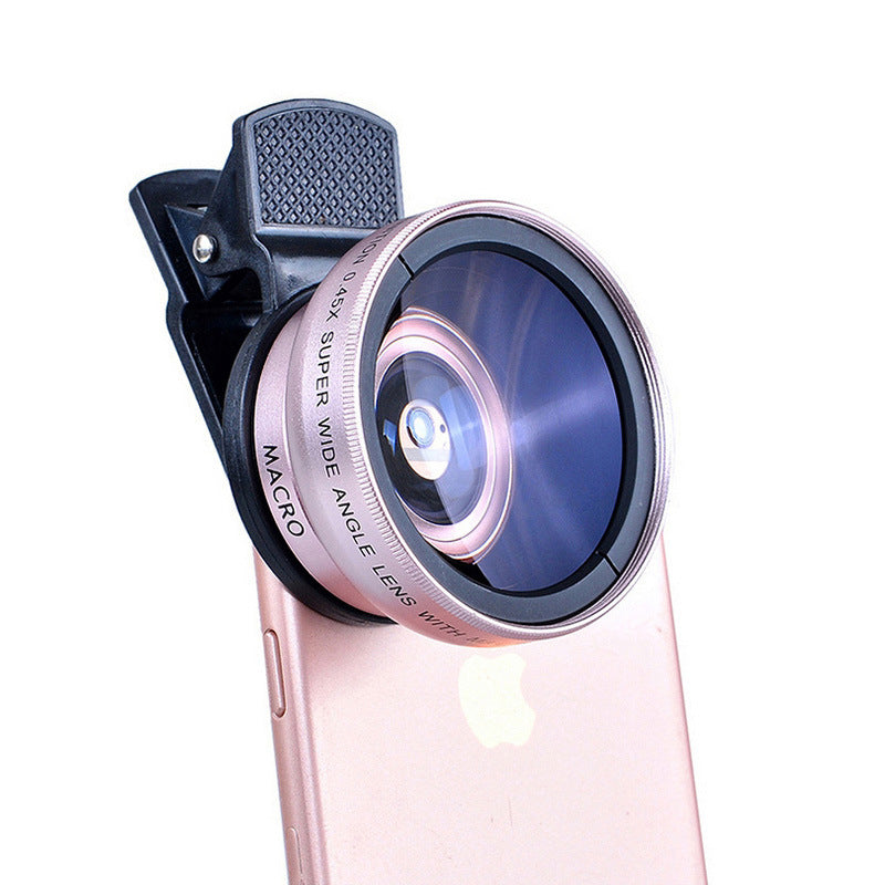 Mobile phone lens 0.45Xwide angle 12.5 times the macro external lens photography camera universal HD Combo