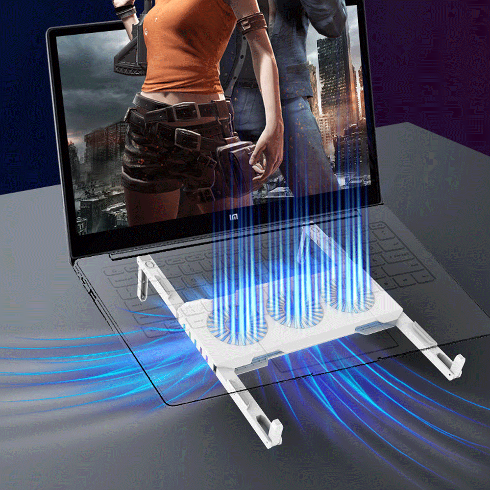 Portable Slim Smart Laptop Cooling Pad USB 3 Fans Gaming Laptop