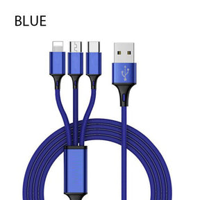 3 In 1 USB Cable For 'IPhone XS Max XR X 8 7 Charging Charger Micro USB Cable For Android USB TypeC Mobile Phone Cables