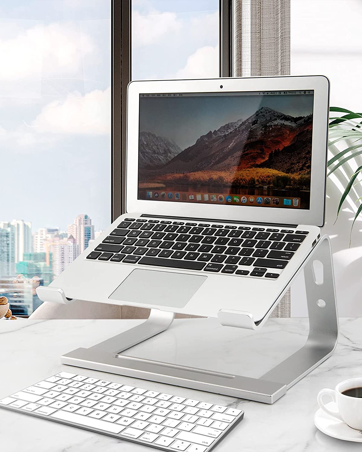 Aluminum Laptop Stand - Ergonomic Holder for MacBook, Dell XPS & More