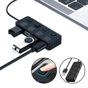 USB 2.0 HUB - Multi USB Splitter for Laptop PC with Power Adapter